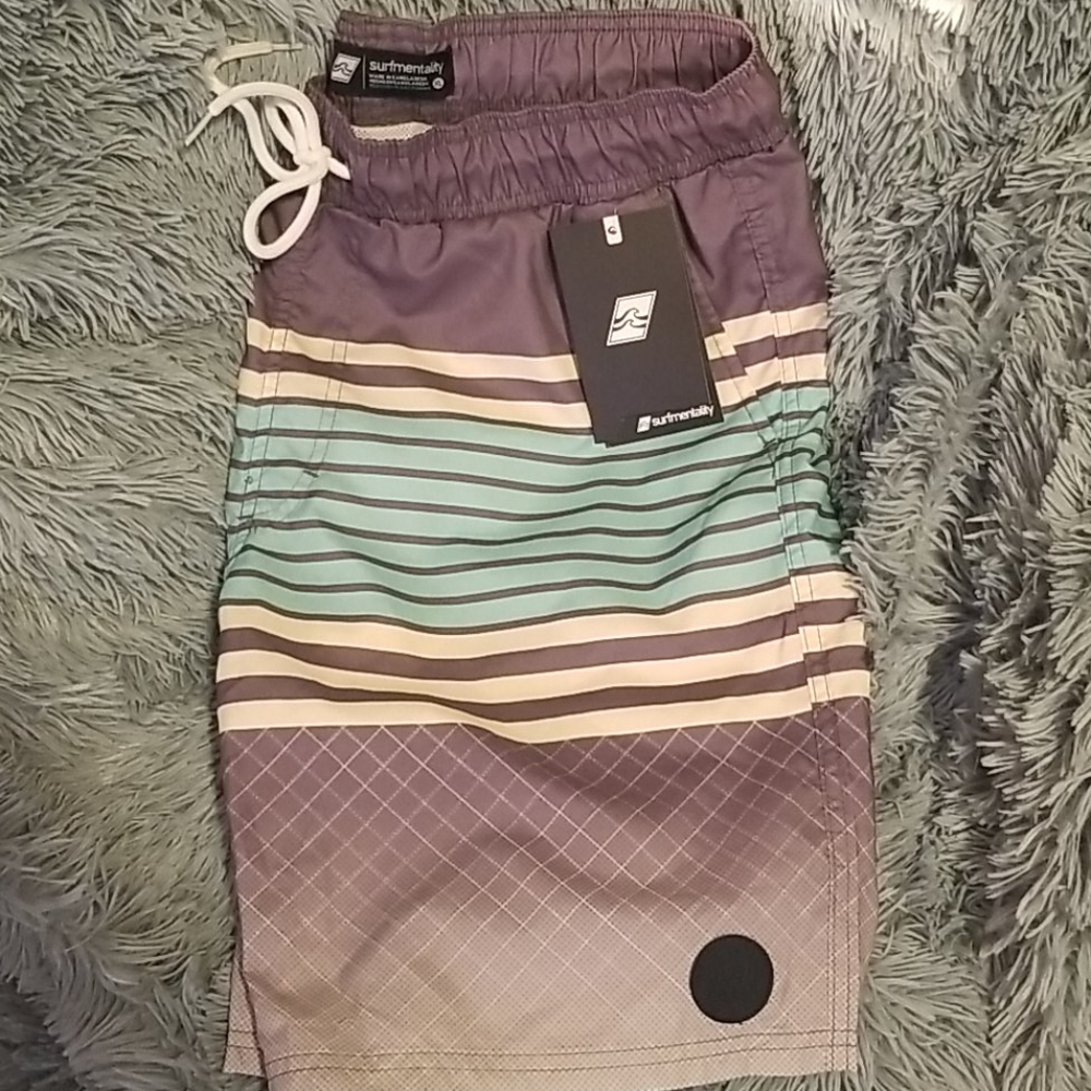 Surf Mentality Men’s Quick Dry Lined Swim Trunks